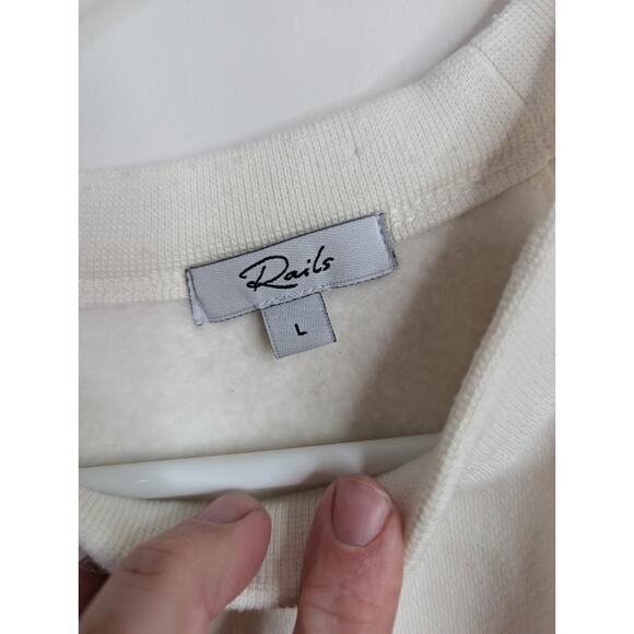 Rails Quincy Cutout Sweatshirt in Winter White Size L - Picture 4 of 9